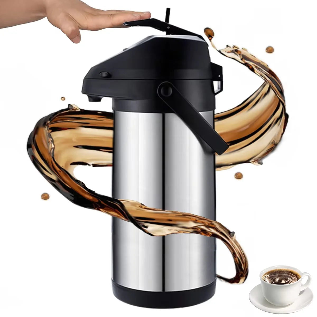 Stainless Steel Air Pressure Insulation Pot - Coffee Carafes for Keeping Hot - Thermal Coffee Carafe for Hot Liquids