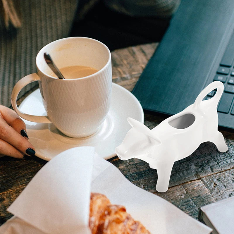 Pitcher Milk Creamer Ceramic Jug Cow Coffee Cup Sauce Gravy Dispenser Pourer Frothing Mini Container Serving Boat Frother