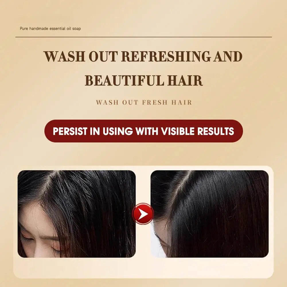 Natural Polygonum Multiflorum Hair Soap Anti Hair Loss Bar Restore Nutrition Regrowth White To Black Solid Shampoo