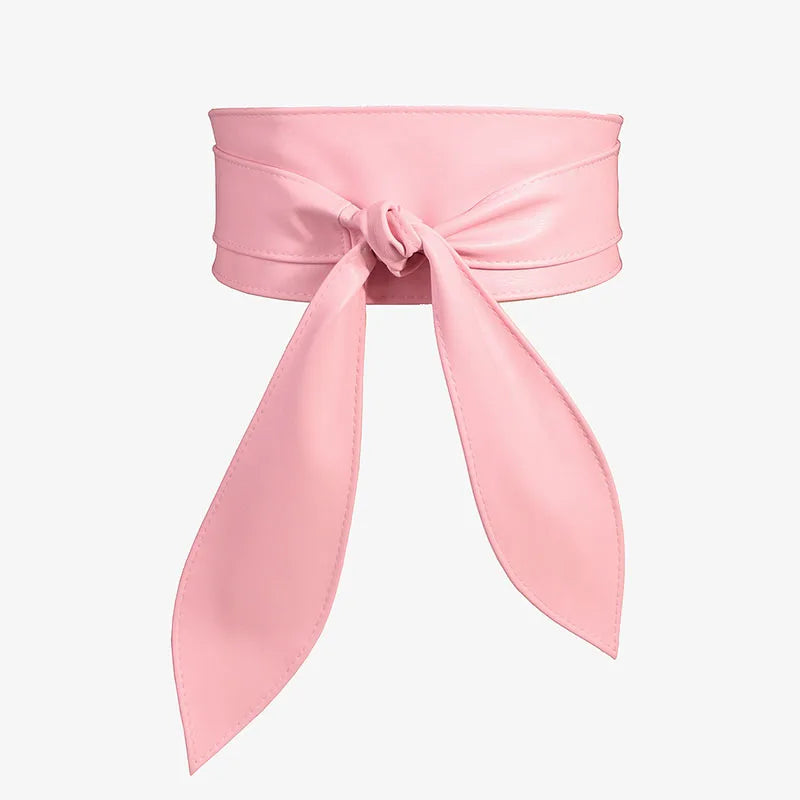 Women's Bow Wide Belt Fashion Corset Woman Decor Waistband High Quality Solid Color Girdles Ribbon Belts For Dresses YF1011