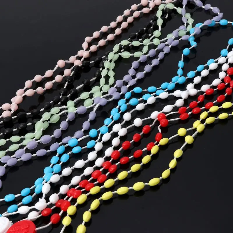 8 Colors Plastic Noctilucent Necklace Rosary Beads Luminous Necklace Catholicism Prayer Religious Jewelry for Daily Wear