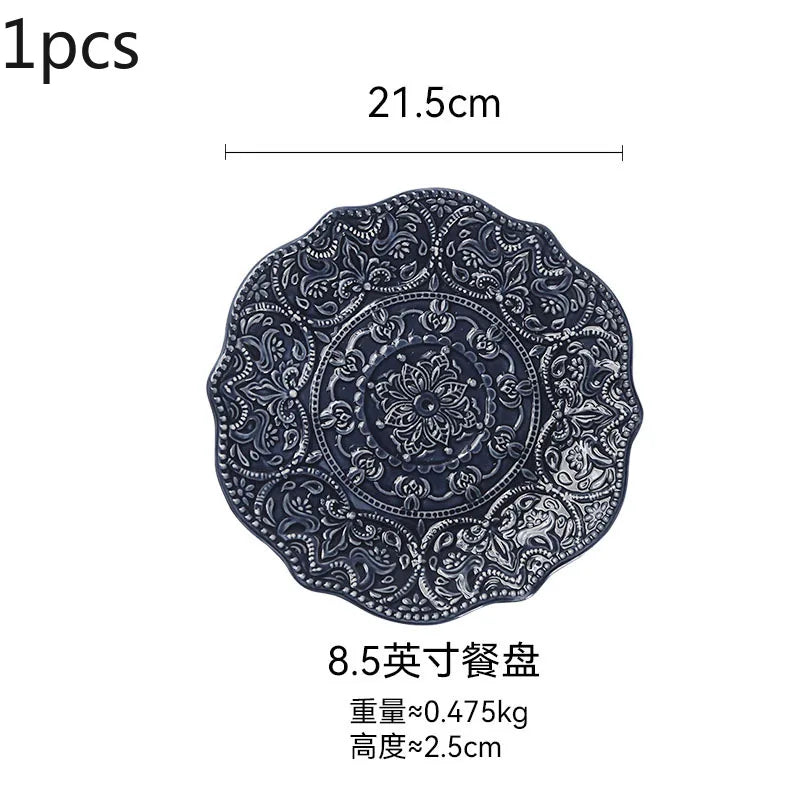 European Style Plates Creative Steak Plates Ceramic Plates Light Luxury High-end Tableware