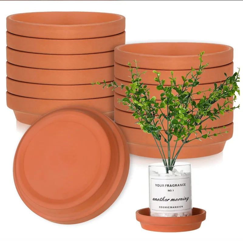 24pcs Terra Cotta Saucer, 3-inch Small Mini Clay Pots Tray, Suitable for 3inch, 2.5inch, 2inch Succulents Nursery Pots