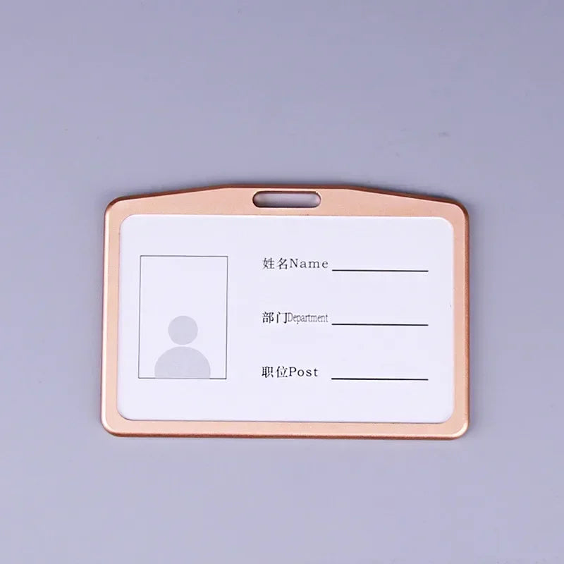 Aluminum Alloy Card Holder Retractable Badge Reel Lanyard Employee Staff Name ID Card Card Holder Business Supplies