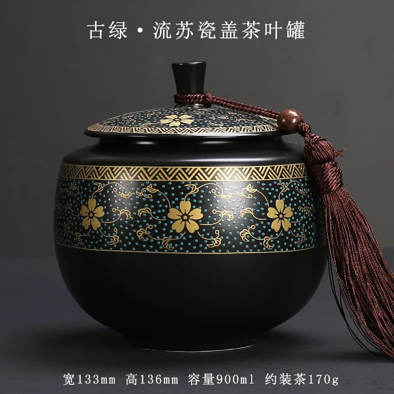 Purple Clay Tea Caddy Ceramic Large Airtight Pot Universal Half Catty Black Green Pu'er Tea Pot Household Storage Tank