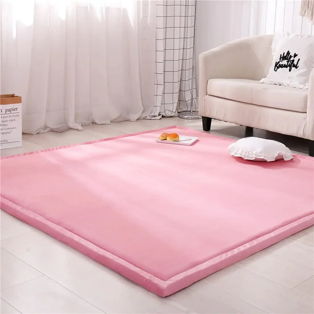 Baby Play Mat, 3CM Thick Crawling Rugs, Padded Foam Rug for Kids Playroom, Nursery, Living Room
