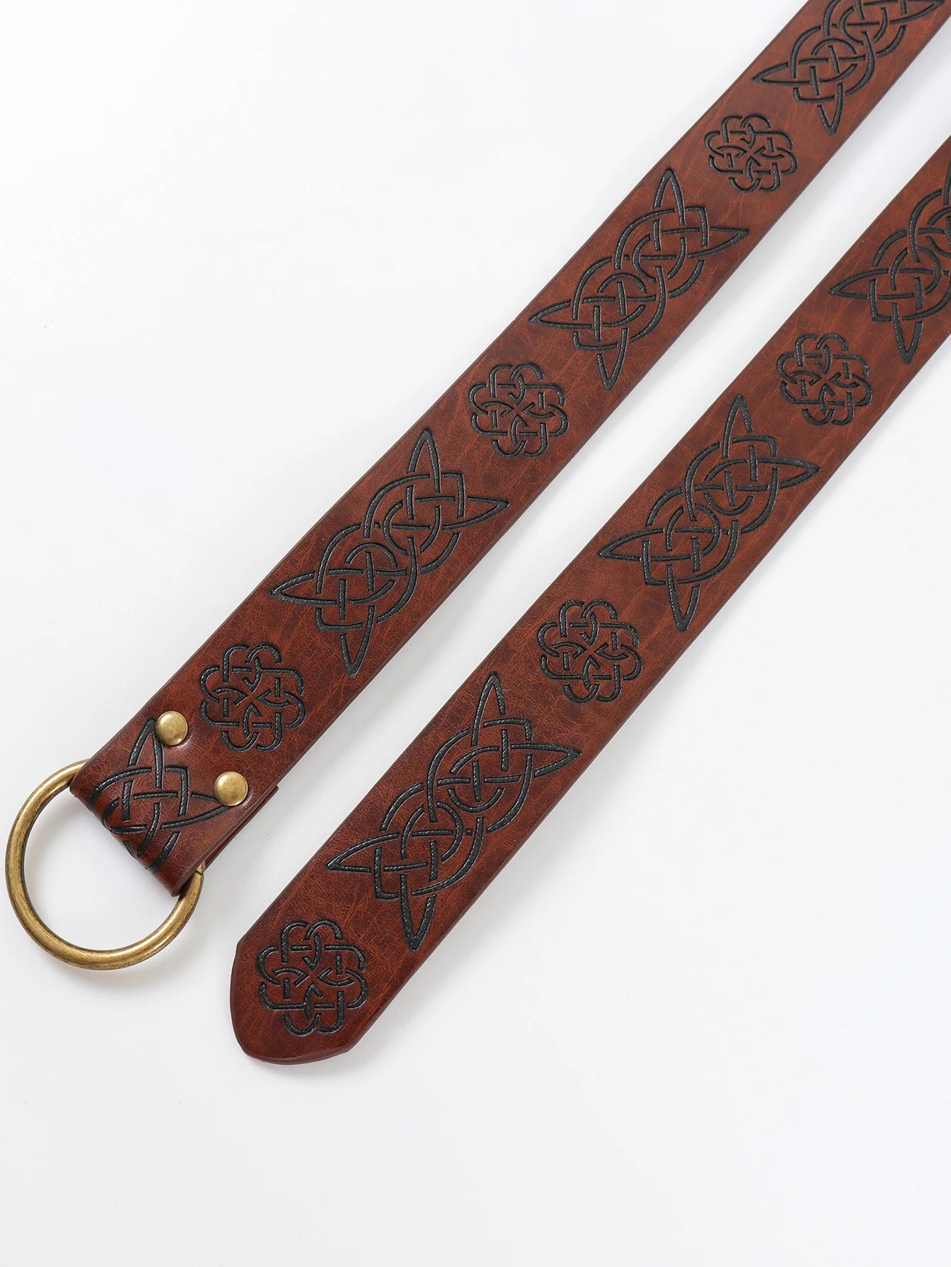 Viking Renaissance Belt Celtic Belt Men's Leather Medieval Waistband Adventure Warrior Embossed Cosplay Costume Accessories