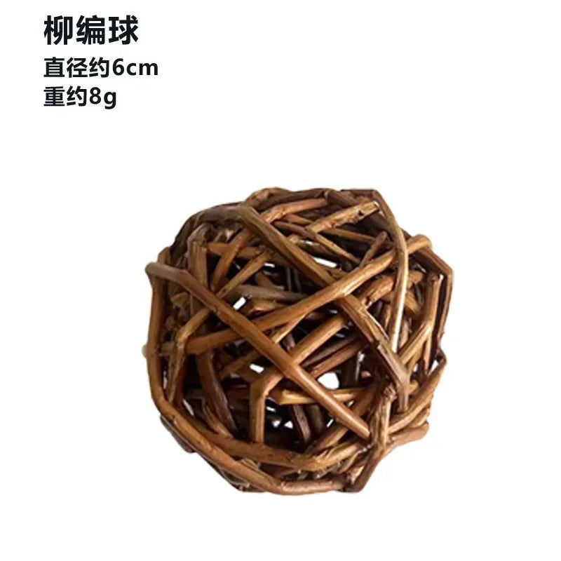 Chewing Braided Ball Guinea Pig Rabbit Hamster Small Animal Play Pet Interactive Chew Toy Natural Grass Ball Bunny Supplies