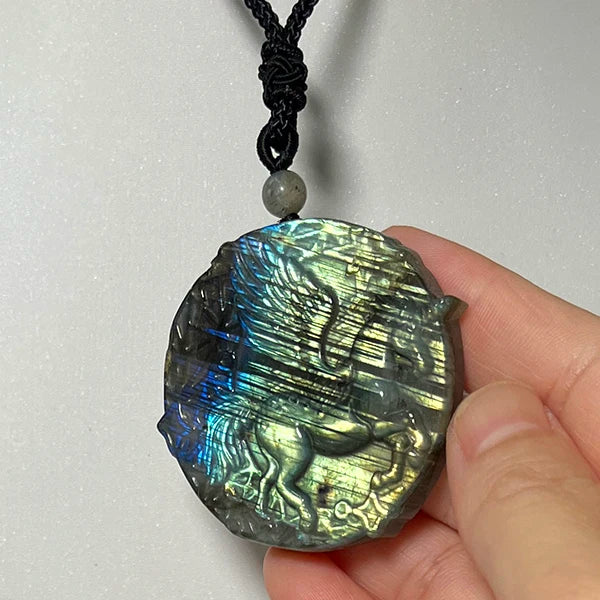 Necklace Pendant Natural Stone Irregular Shape Bead Blue Green Orange Labradorite Pendant for Women Men Jewelry 1Pcs