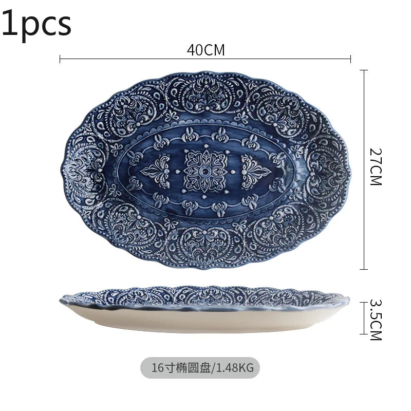 European Style Plates Creative Steak Plates Ceramic Plates Light Luxury High-end Tableware