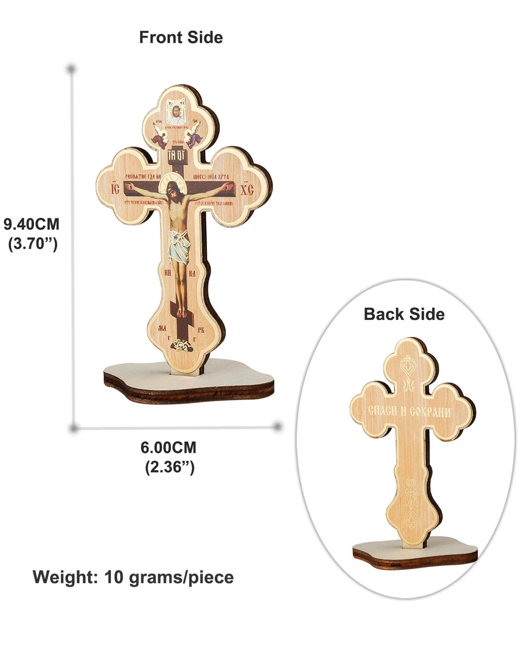 Christian Crucifix Jesus Christ Crosses Icon Ornament Wooden Jesus on Cross Stand Decoration Church Desktop Display Crafts Gift