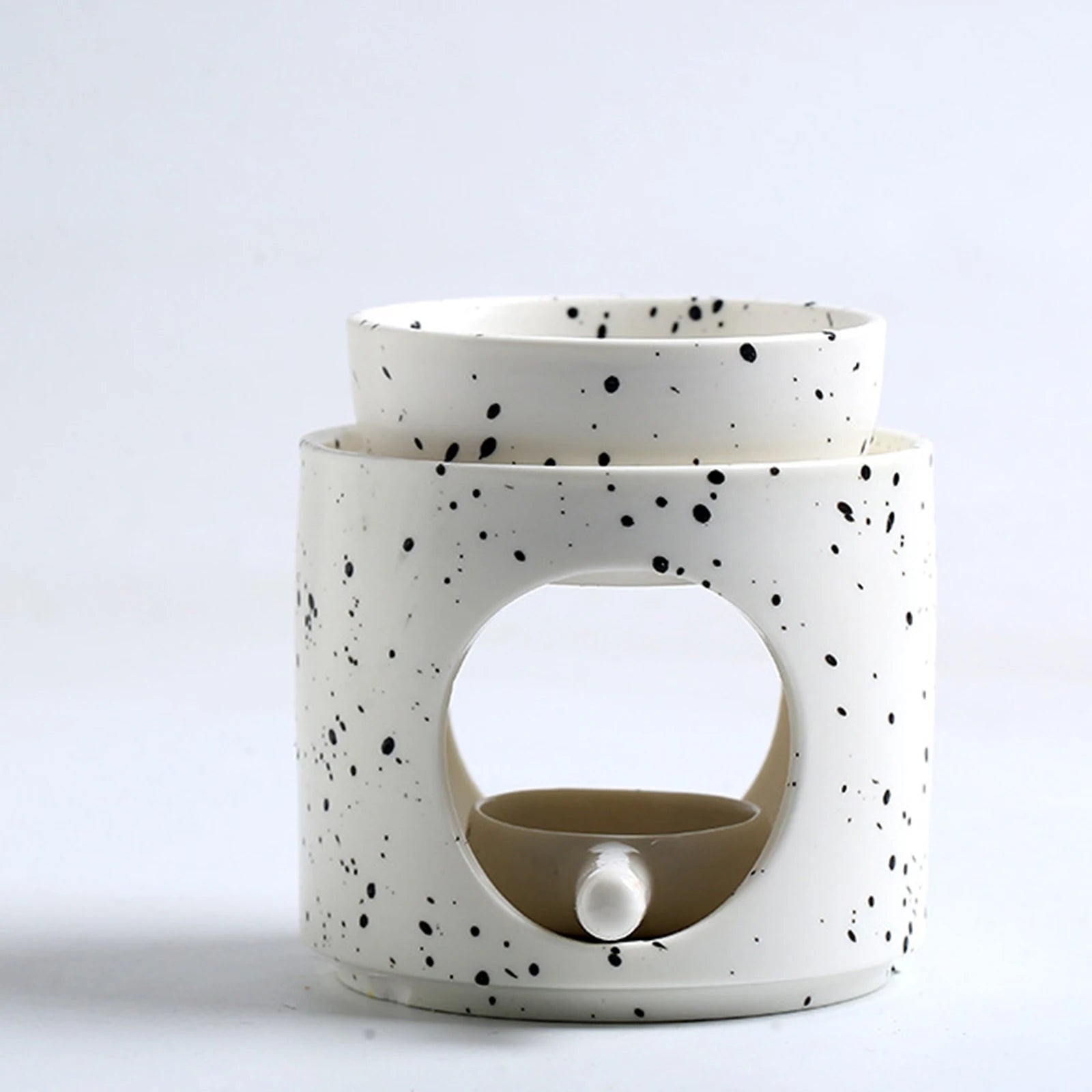 Ceramic Essential Oil Burner Incense Burner Holder Multifunctional Candlestick Tealight Candle Holder Home Office Bedroom Decor
