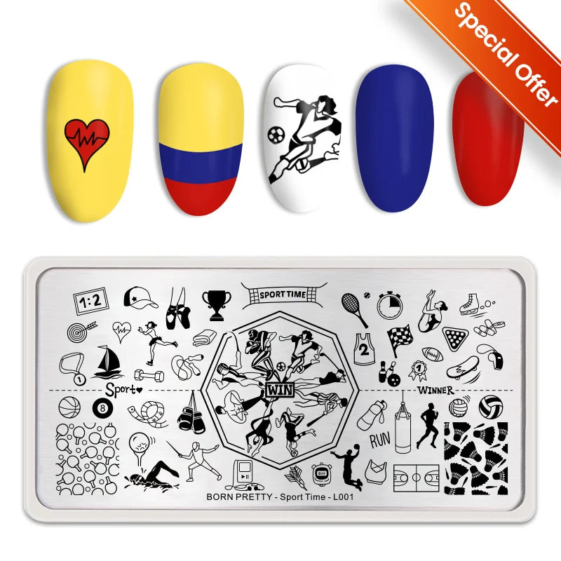 BORN PRETTY Stamping Plates Nail Art Templates Flower Natural Animal French Tips  DIY Nail Design Image Stencil Tool Manicure