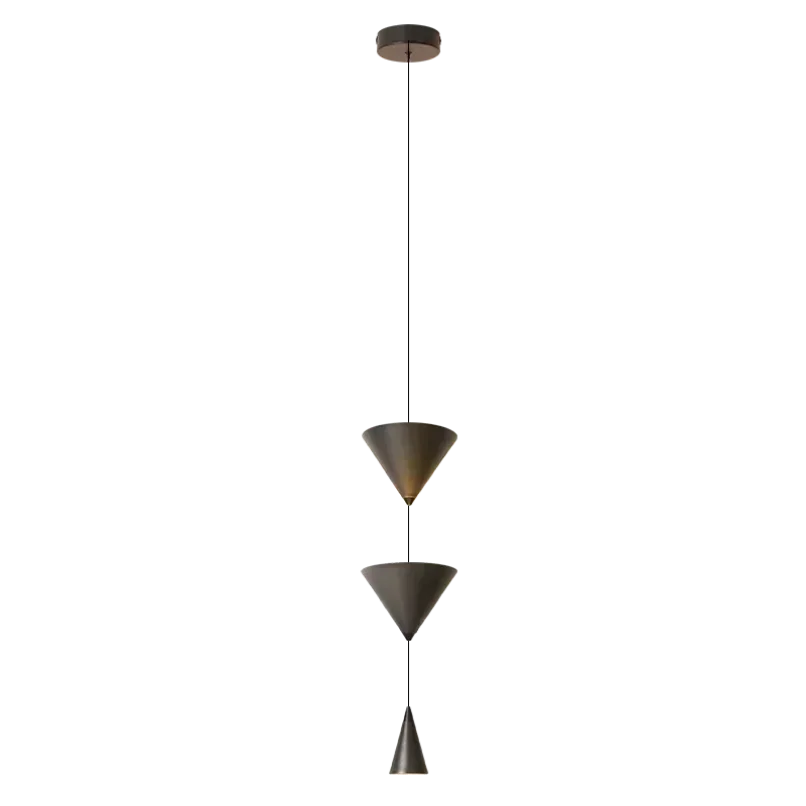 Minimalist Cone Led Pendant Lights for Bedroom Bedside Hotel Hanging Lamp Modern Ceiling Chandeliers Black White Droplight