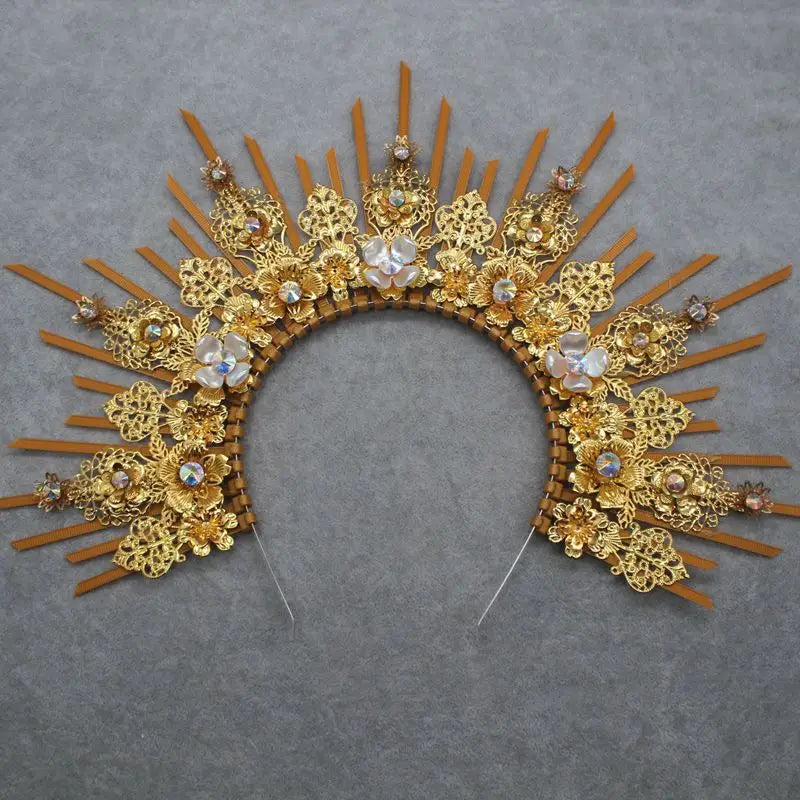 Gothic Crown Headband Goddess Halo Halloween Costume Headwear Party Cosplay Headgear Jewelry Accessories