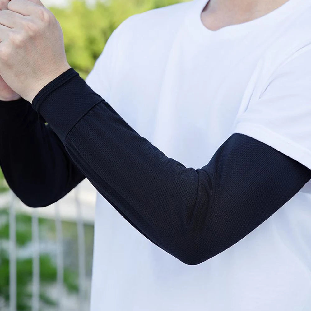 Durable UV Protection Sunscreen Ice Sleeves Loose Breathable Wear-resistant Outdoor Work Arm Warmers Men's Arm Sleeves Summer