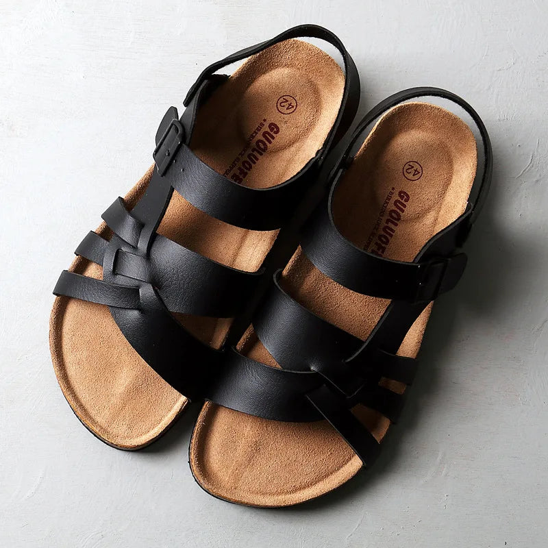 2022 New Summer Fashion Men Leather Sandals Outdoor Comfortable Breathable Sports Casual Non-Slip Beach Luxury Sandals