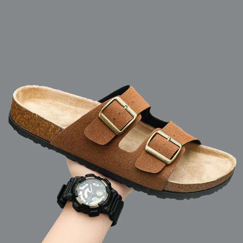 Man's Leather Sandal for Men Beach Sandals Men 2025 Designer Men's Shoes Men's Comfortable Slipper Original Brands Shoes Summer