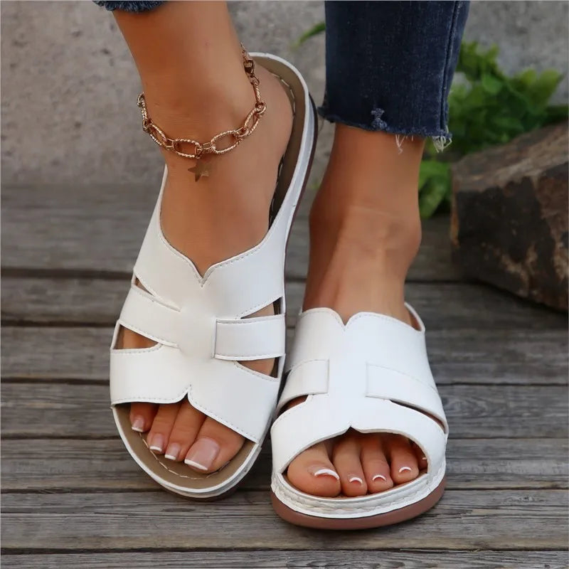 Shoes Sandals Women Summer Retro Sandals For Women Slides Walking Shoes Wedge Sandals Ladies Breathable Slipper Footwear Female