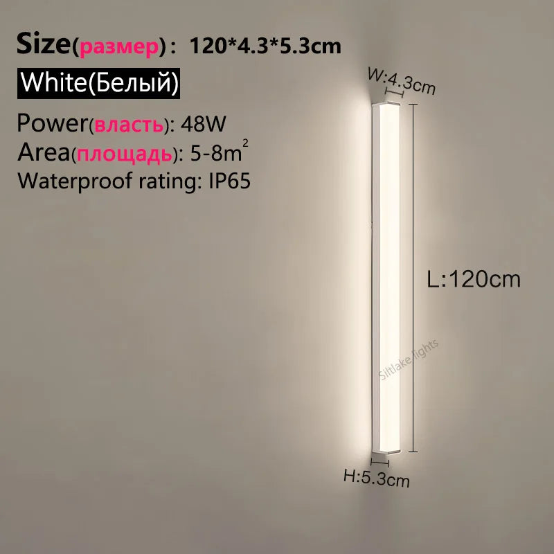 Outdoor waterproof wall lamp long strip modern simple LED courtyard garden wall lamp balcony lamp minimalist exterior wall lamp