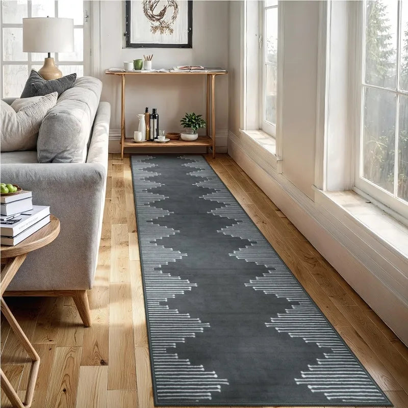 Long Rug for Hallway Home Black Corridor Nonslip Soft Carpet Dirt-resistance Machine Washable Kitchen Floor Mat Ковер Tapis 러그