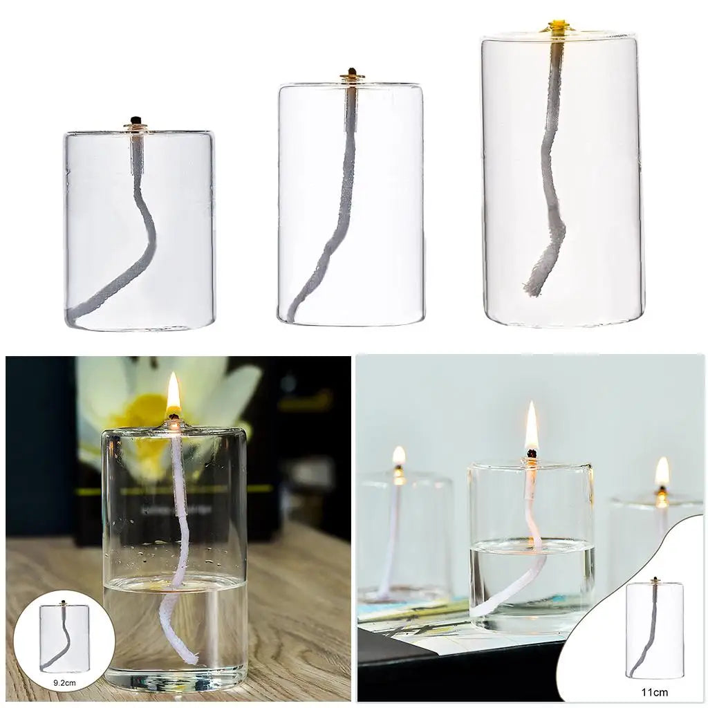 Refillable Glass Oil Candle Oil Lamp for Dining Party Christmas Wedding Glass Candle Holders for Wedding Tea Light