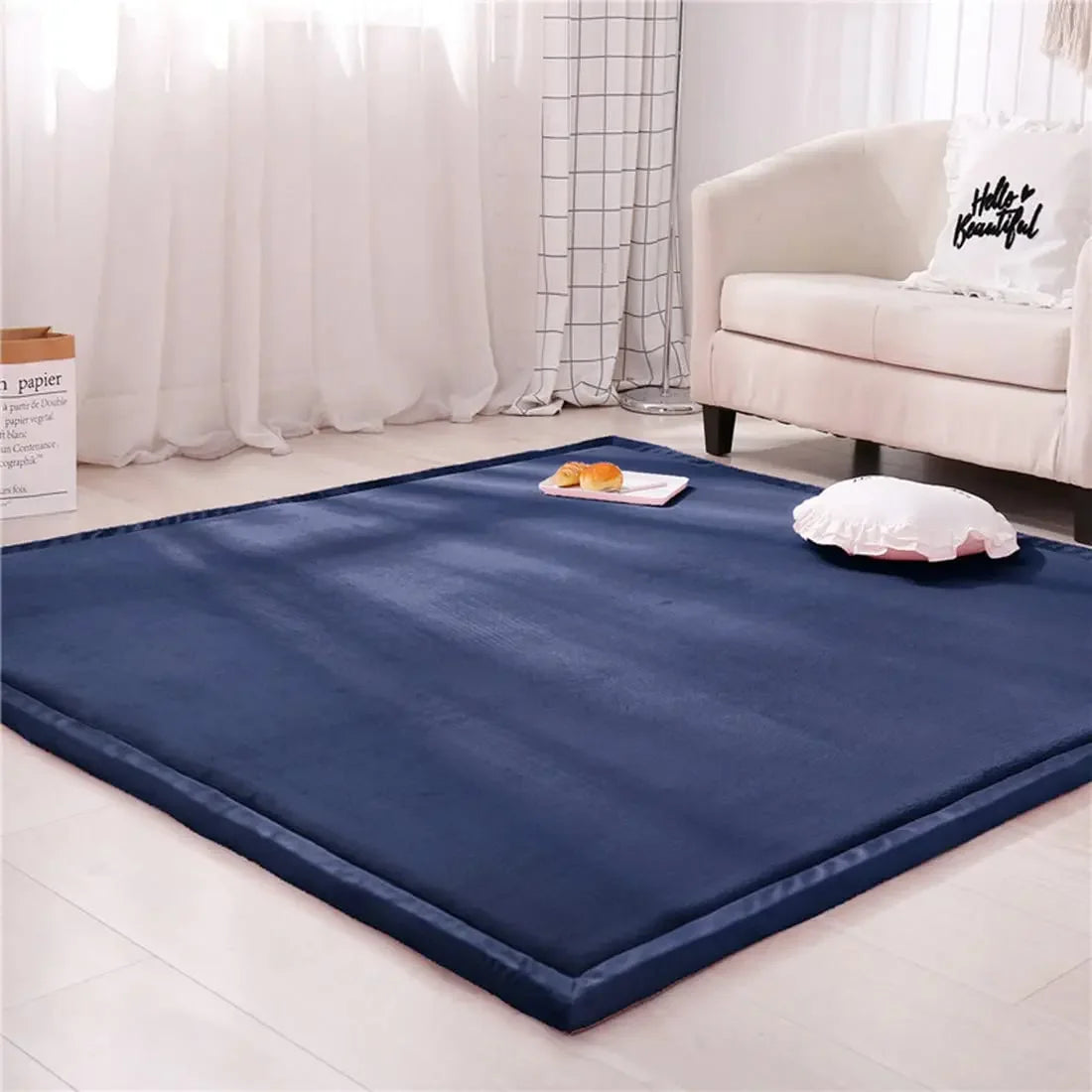 Baby Play Mat, 3CM Thick Crawling Rugs, Padded Foam Rug for Kids Playroom, Nursery, Living Room