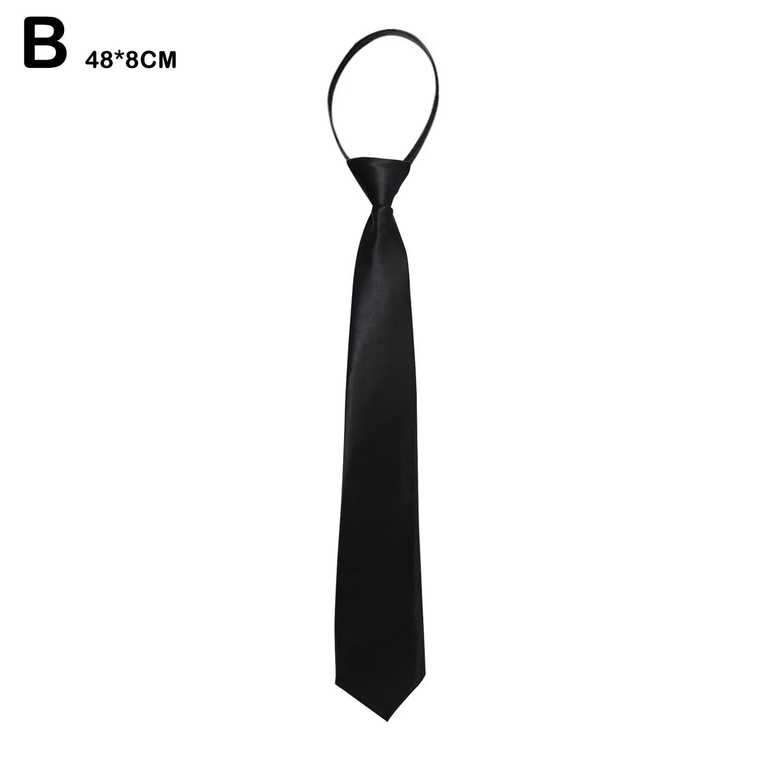 College Style Tie New Women's Clothing Versatile Student Zipper Arrow Type Lazy Retro Solid Silky Narrow Neck Tie Trendy Unisex