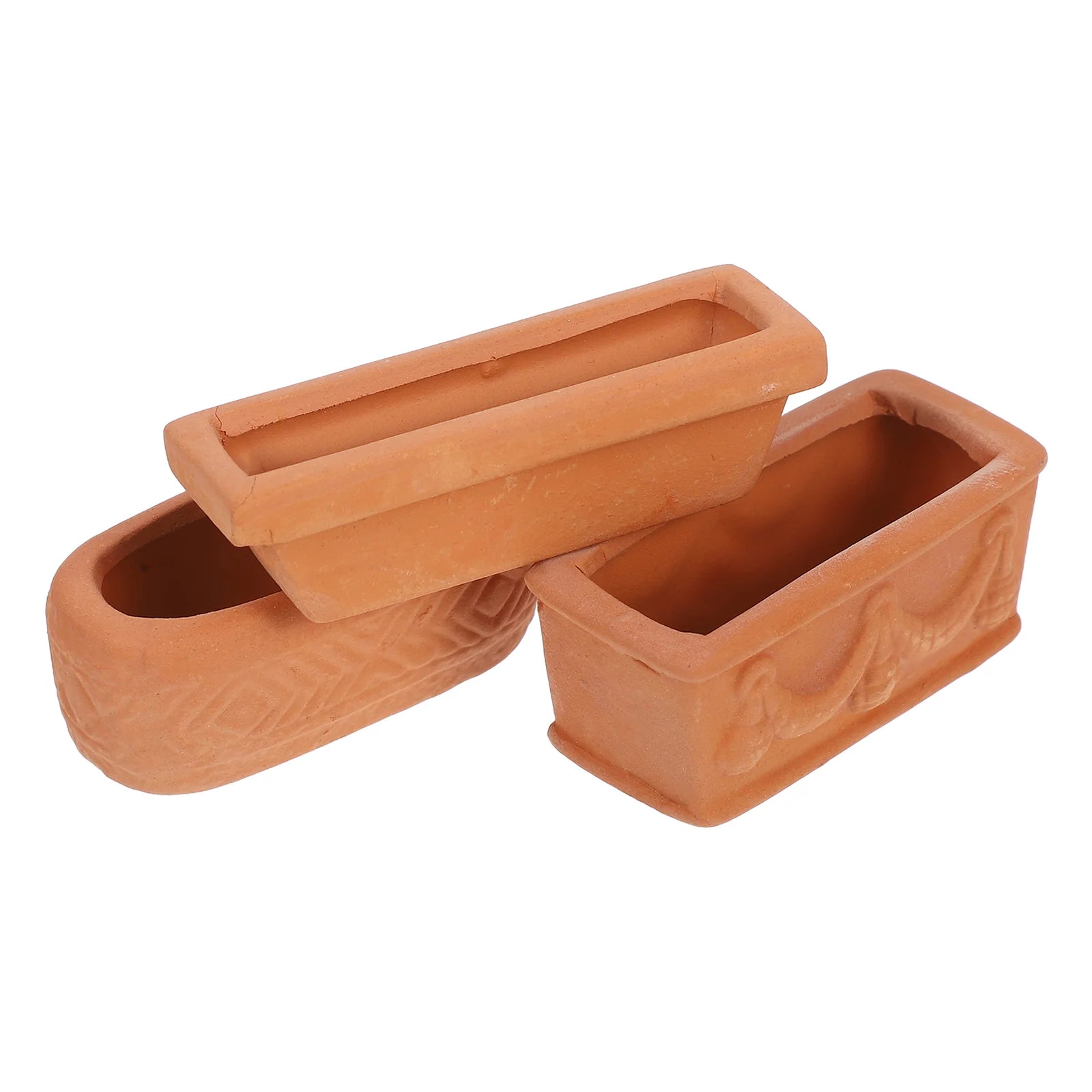Clay Pots Mini Miniature Flower Bonsai Decorate DIY Garden Planters Brown Terracotta