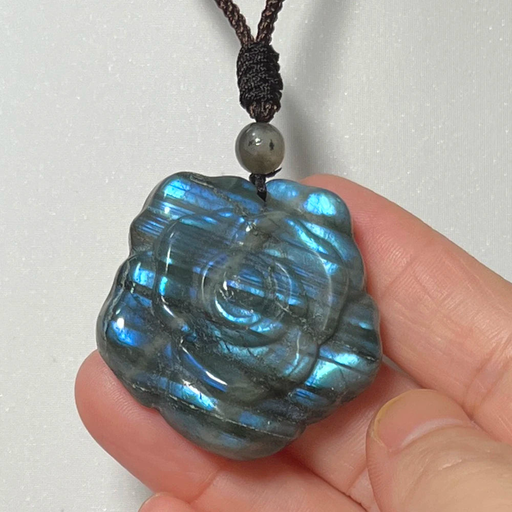 Gem Pendant Natural Stone Irregular Shape Bead Purple Blue Labradorite Necklace Pendant for Women Men Jewelry Gift 1Pcs