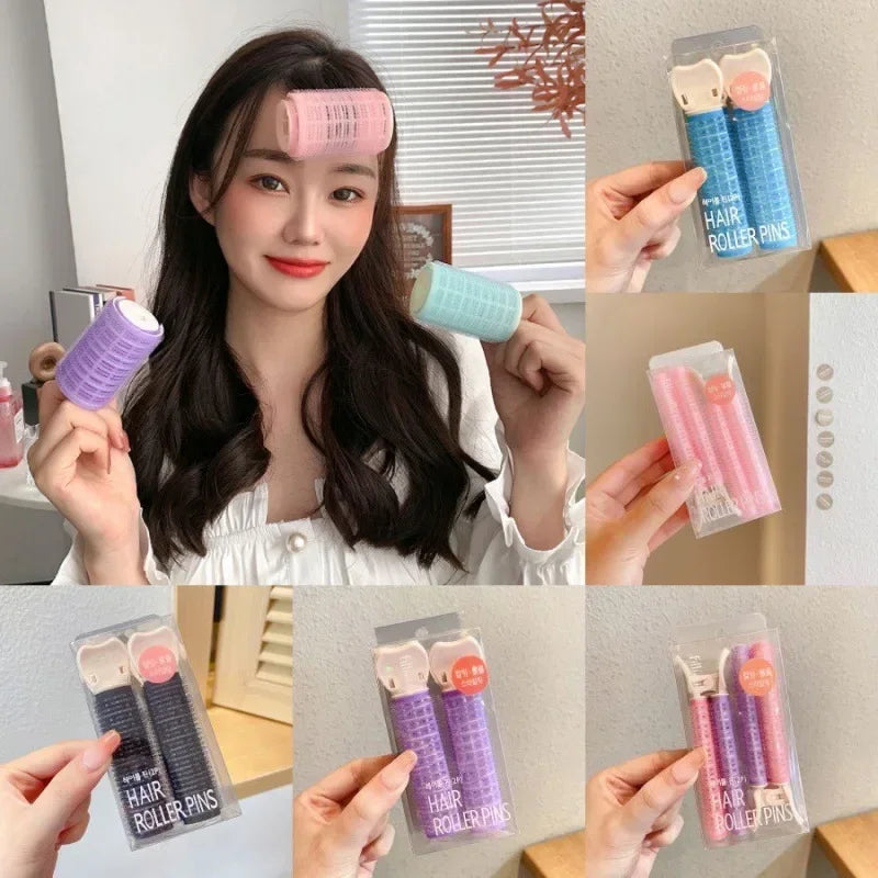 2pcs Fluffy Natural Hair Root Clip Women Girls Hair Styling Clip Lazy Curly Hair Roller Korean Pink Hair Clips Hair Accessories