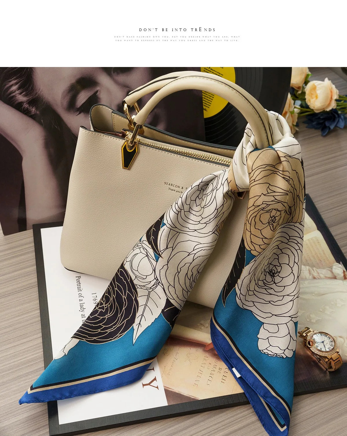 Head Scarf Women Luxury Brand Square 70*70cm Silk Foulard Satin Bandana Cheveux Soft Neckerchief Hijab Hair Scarves For Ladies