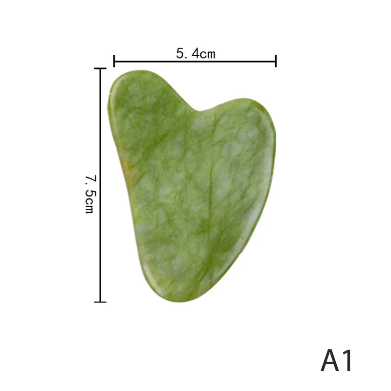 Gouache Scraper Natural Stone Gua Sha Massage Comb Head Body Meridian Scraping Reflexology Blood Circulation Jade Therapy Tools