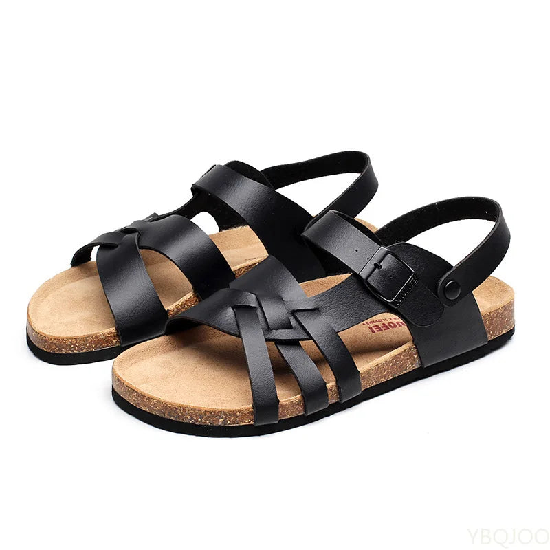 2022 New Summer Fashion Men Leather Sandals Outdoor Comfortable Breathable Sports Casual Non-Slip Beach Luxury Sandals