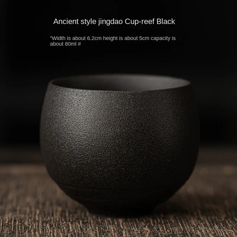 Japanese Style Handmade Rough Ceramic Teacup Kung Fu Teaware Accessories Vintage Stoneware Tea Cup Ancient Single Cups