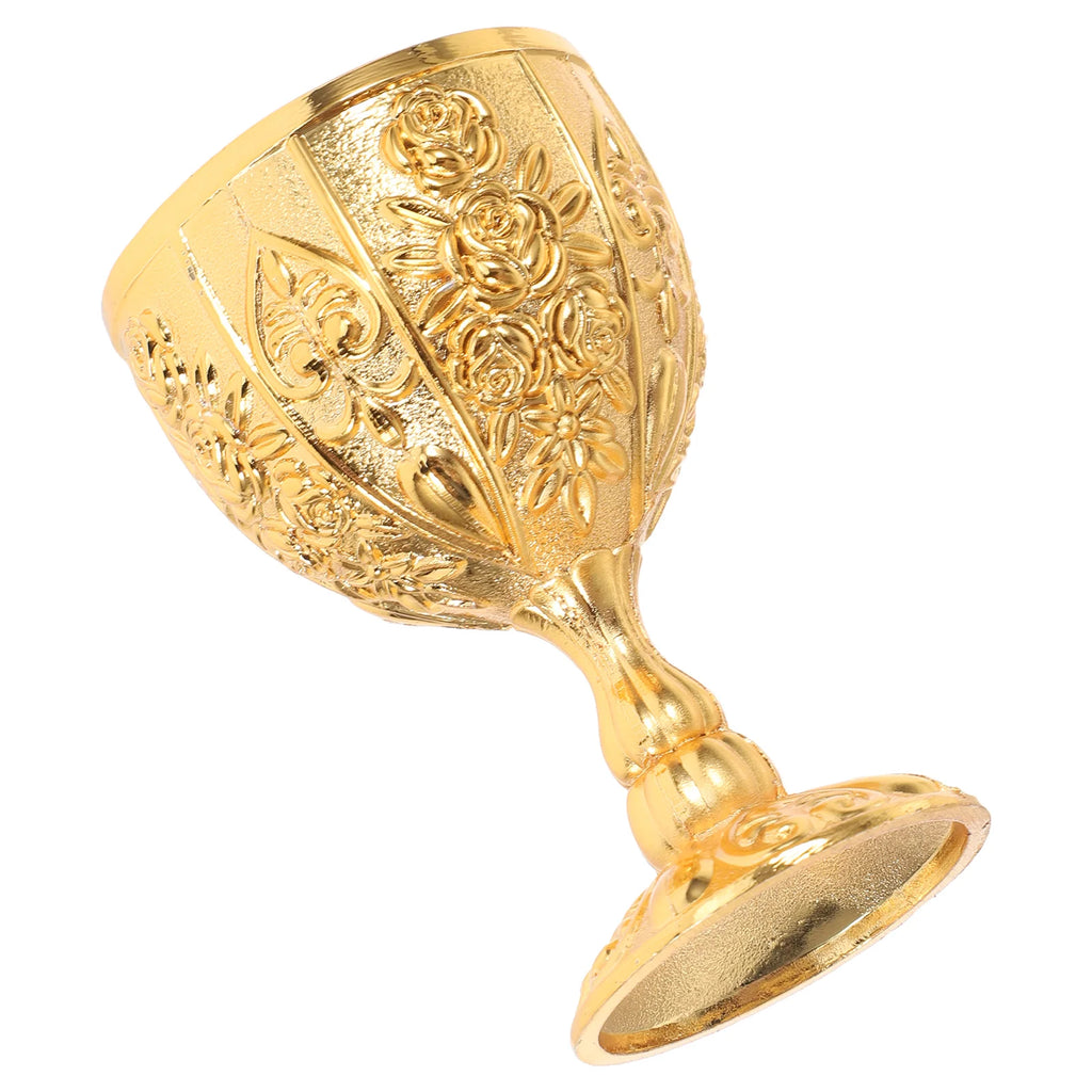 Brass Dragon Retro European Goblet Cup Vintage Chalice Medieval Glass Temple Gold Holy Knight Viking Beer Metal