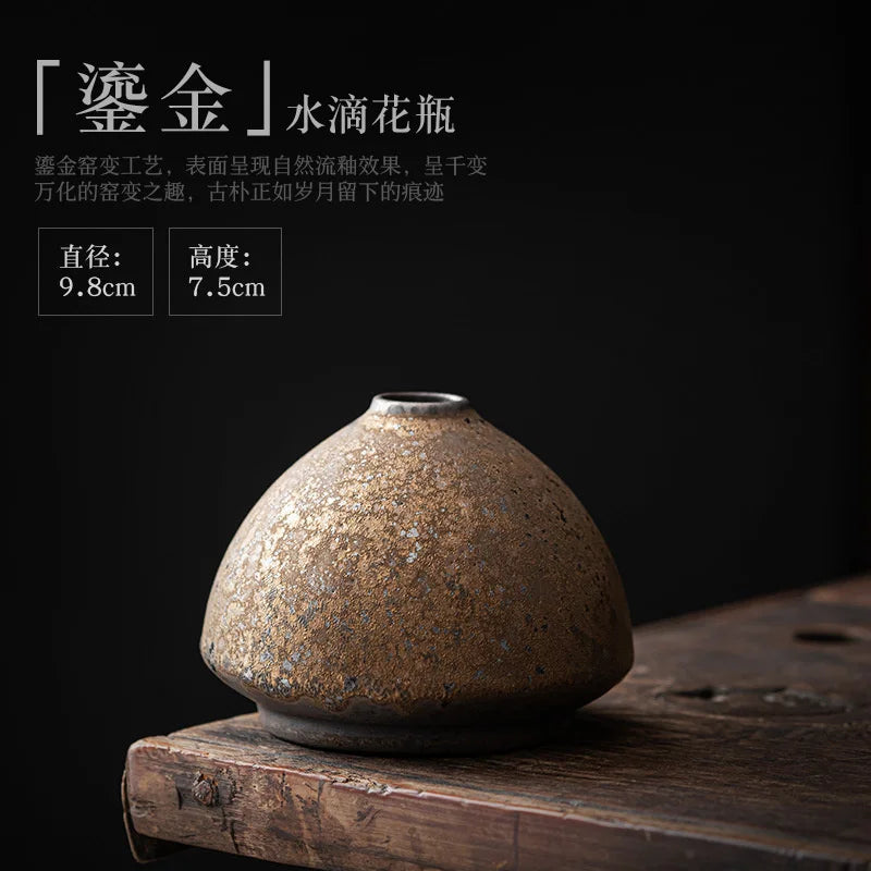 Creative Ceramic Dry Flower Vase, Flower Arrangement, Living Room, Coarse Pottery, Table Decoration, Vases for Flowers