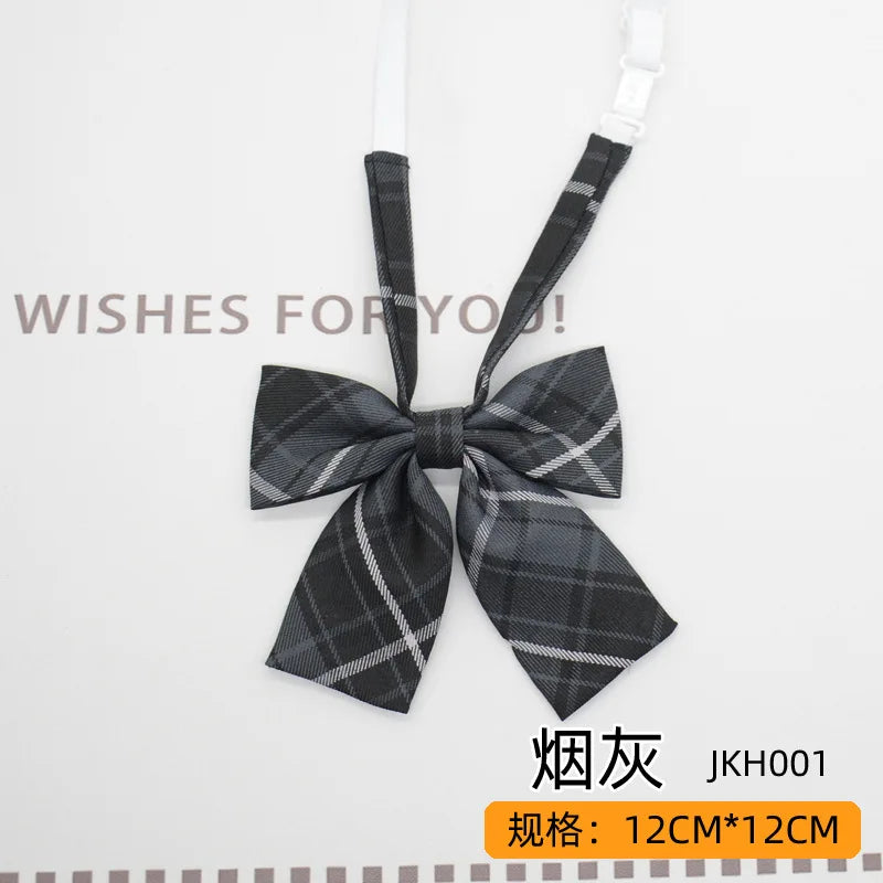 Trendy JK Ties Bowtie Women College Student Collar Neckwear Daily Shirt Accessories Cotton Plaid Bowknot Lolita Girls Lazy-tie
