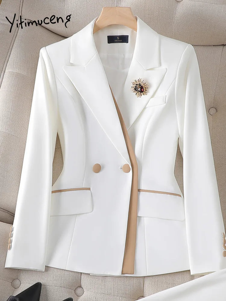 2025 New All Season Ladies Elegant Office Work Wear Blazers Pantsuits Pants Set Formal Styles Women Professional Trousers Sets