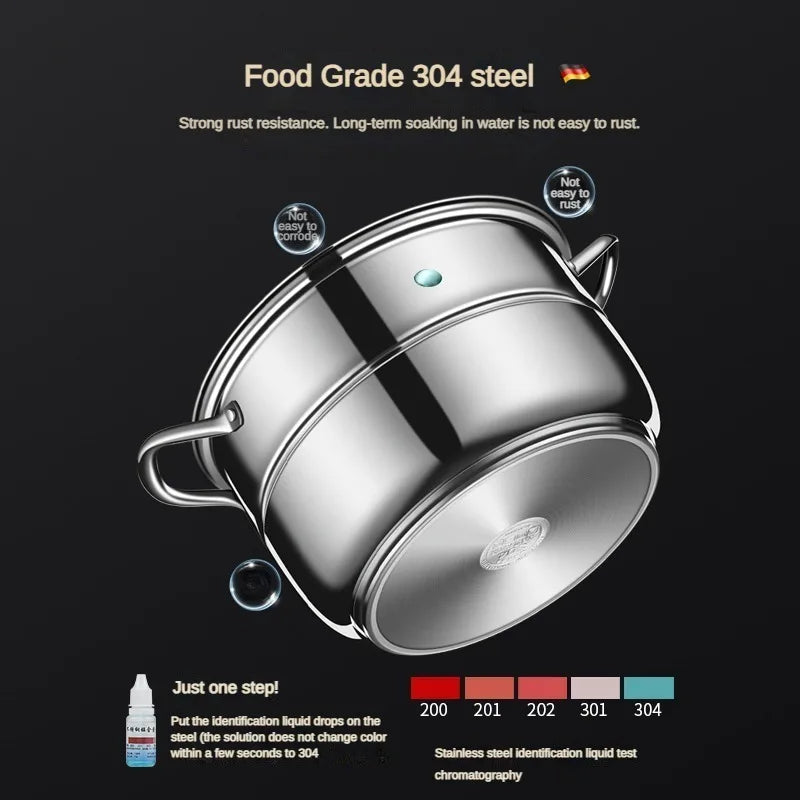 Multifunctional extra thick steamed bread pot 3 Layers Stainless Steel Steamer Gas Stove Induction Cooker Universal steam pot