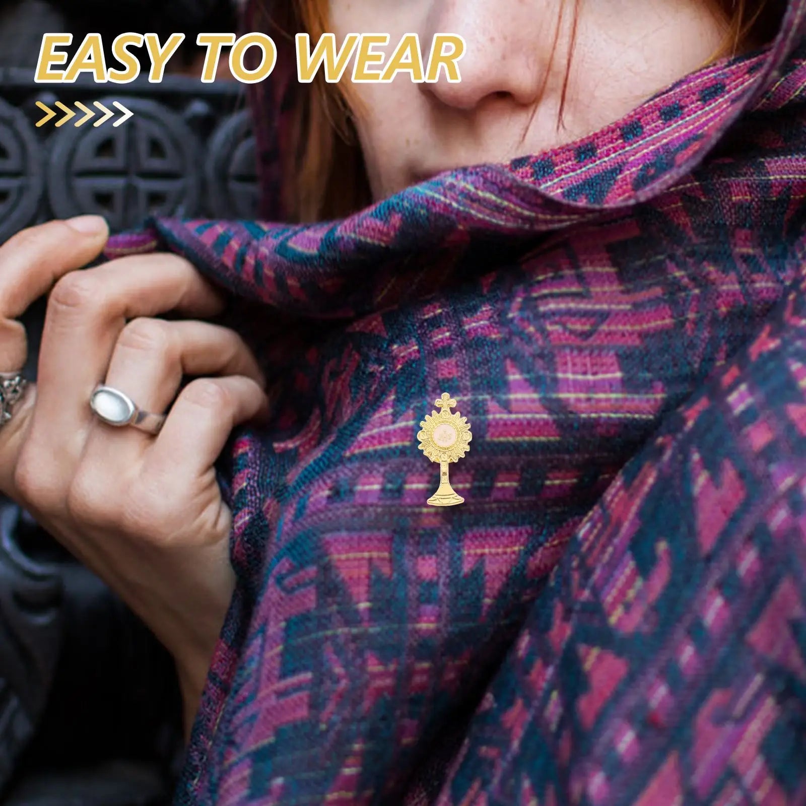 First Communion Breastpin Chalice Cross Pin Religious Brooch Enamel Lapel Tie Pin Jewelry Accessories Holy Communion Keepsake