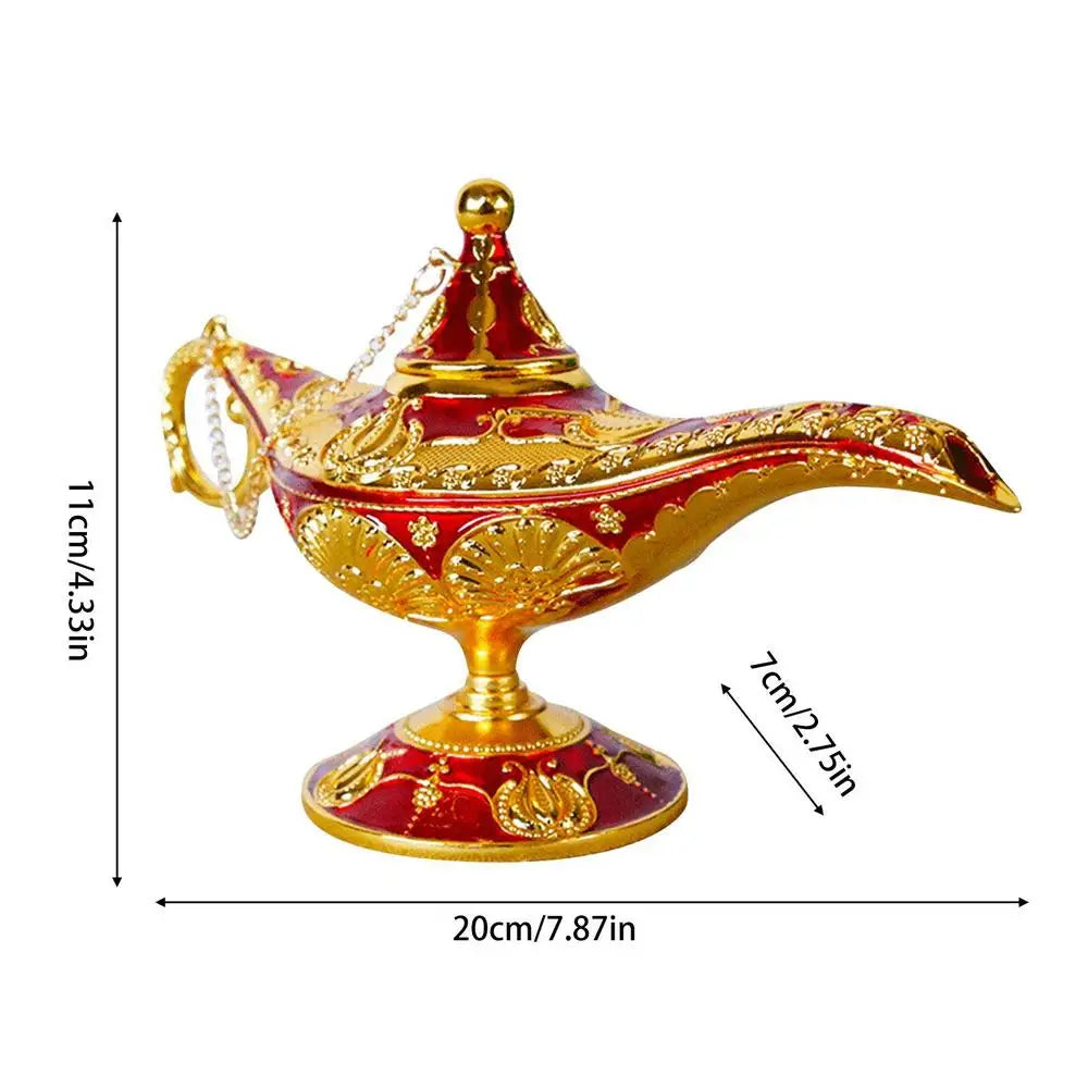 Legendary Aladdin Lamp Vintage Aladdin Lamp  Metal Crafts Classic Arabian Costume Props Tabletop Decor for Wedding Party