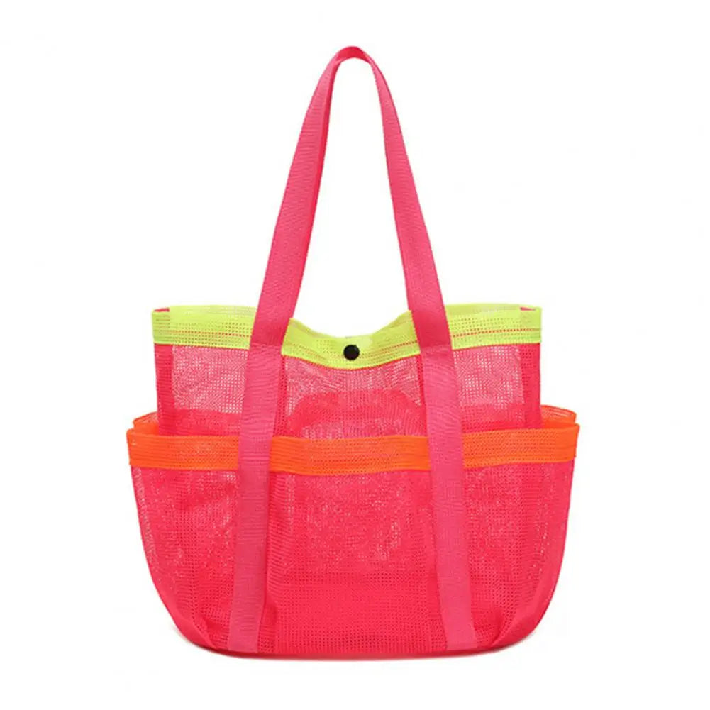 Beach Mesh Bag Portable Mesh Toiletry Bag Capacity Mesh Beach Bag Shower Caddy Organizer for Travel Gym Camping College Dorms
