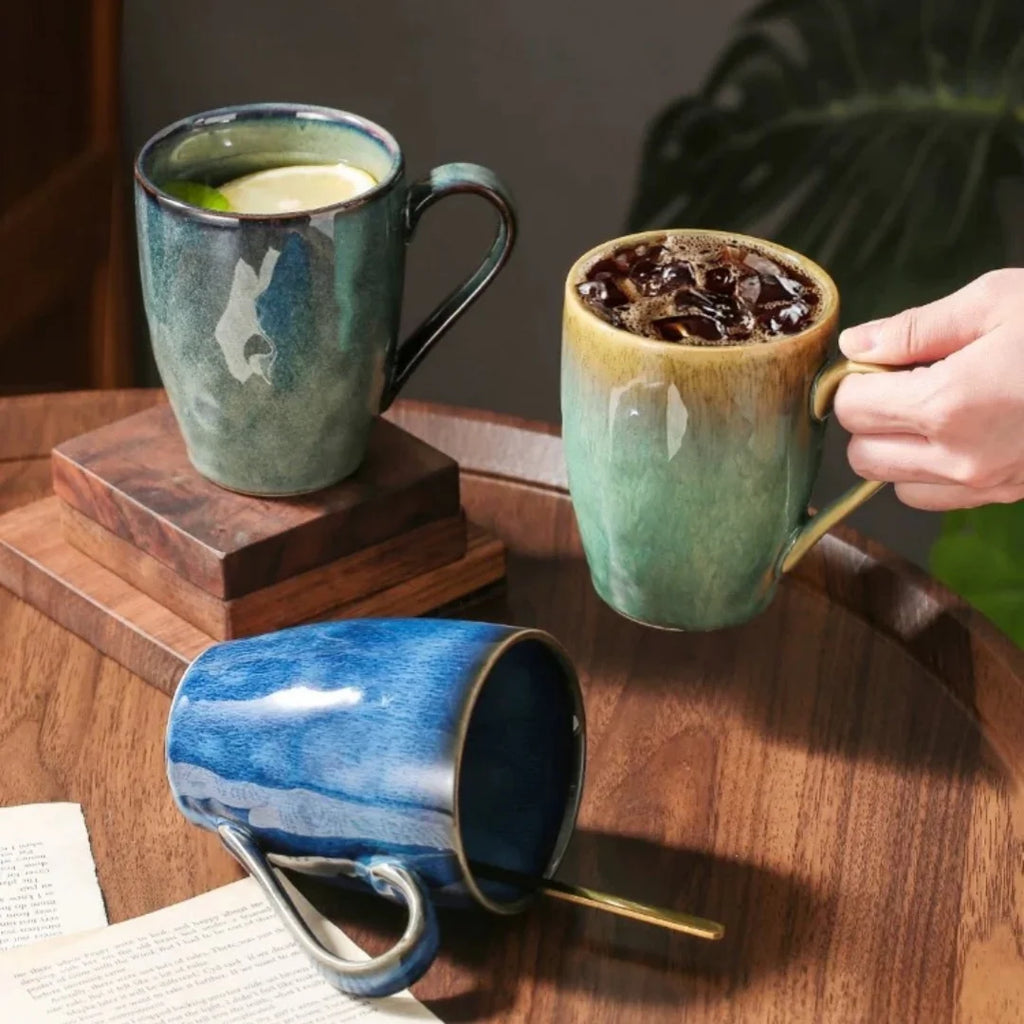 Ceramic Coffee Mug  for Cocoa Cappuccino Latte Cereal Chines Teacup Water Milk Cup Dishwasher Safe Microwave Safe