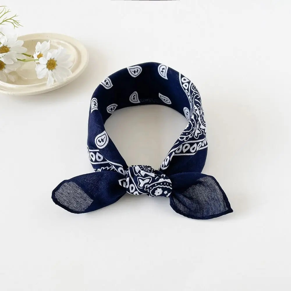 Headband Small Square Scarf Triangle Scarf Hip Hop Cashew Nut Print Scarves Scarf Hair Band Cotton and Linen Printed Silk Scarf