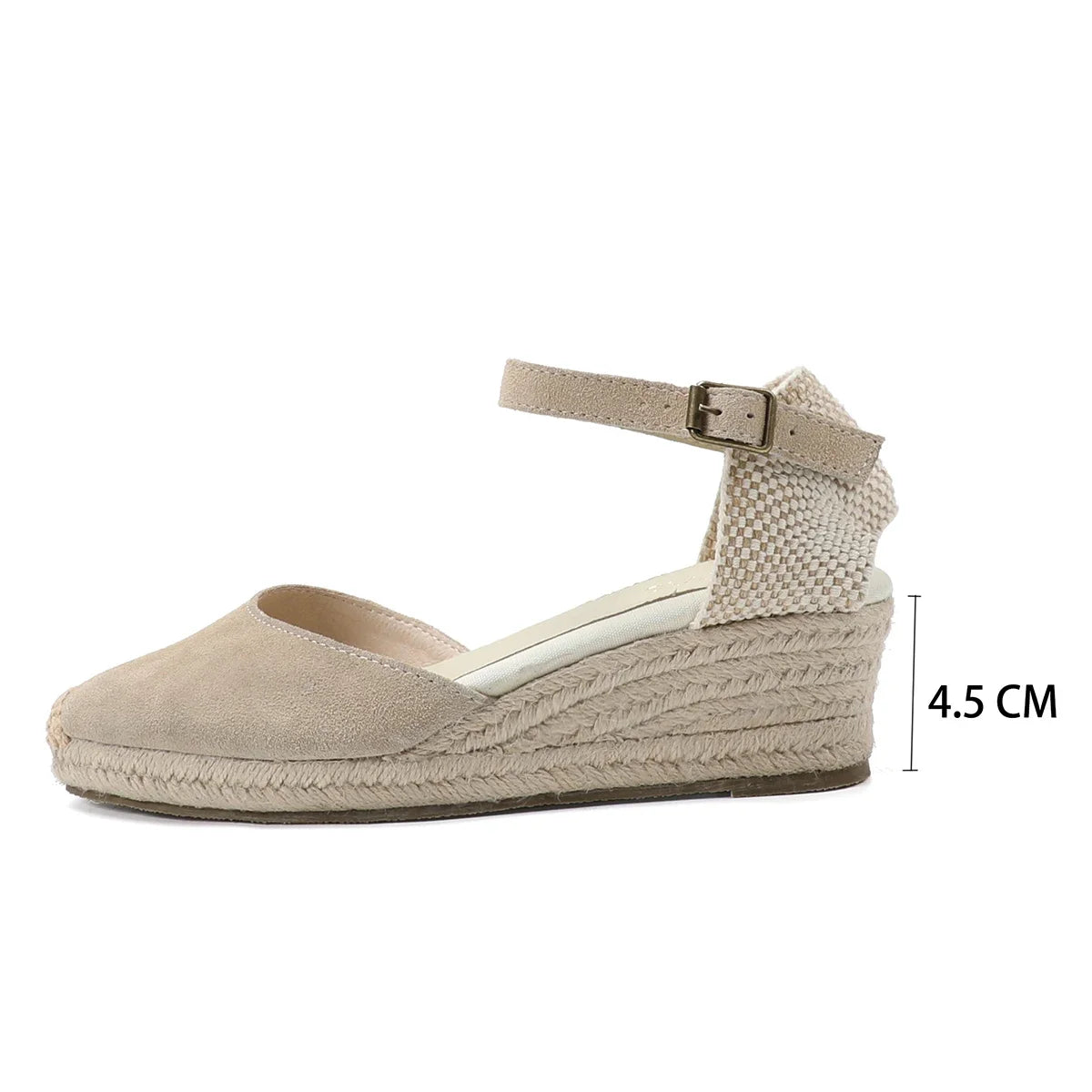 Espadrilles Wedge Flatform Women's Sandals Genuine Cow Suede Leather Sandals