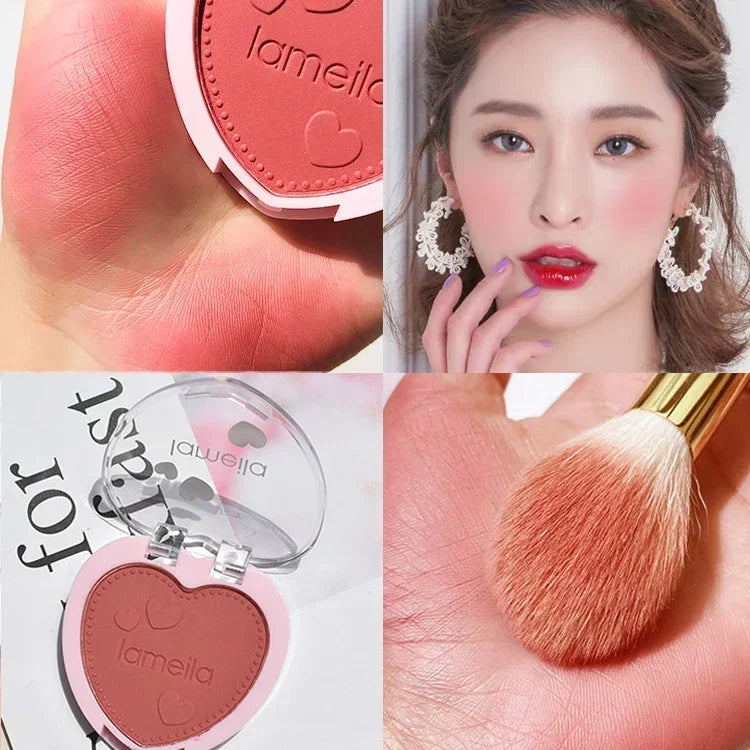 Blush Makeup Love Palette 4 Color Mineral Powder Peach Red Rouge Lasting Natural Hawthorn Cheek Tint Waterproof Blusher Cosmetic