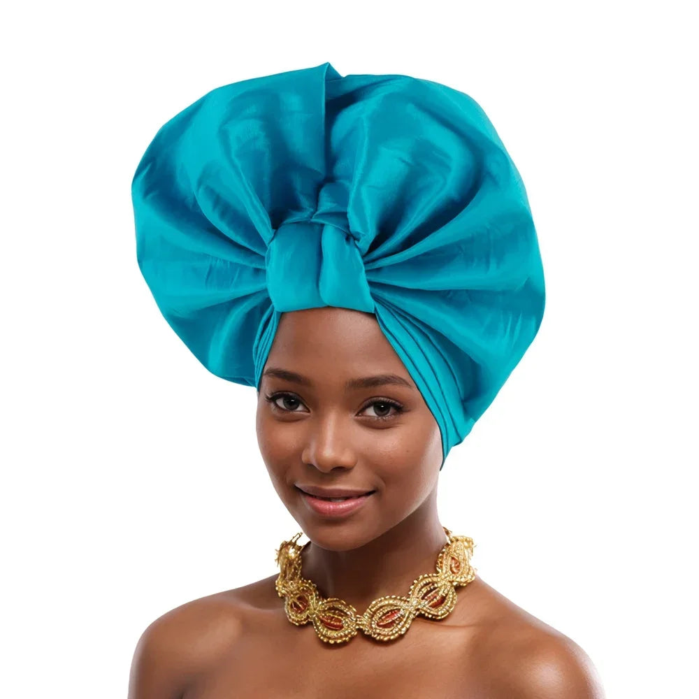 Gele Headtie Already Made African Head Wraps for Women Turban Femme Gelee Nigerian Aso Oke Bonnet Femme Diamonds Headtie 2025
