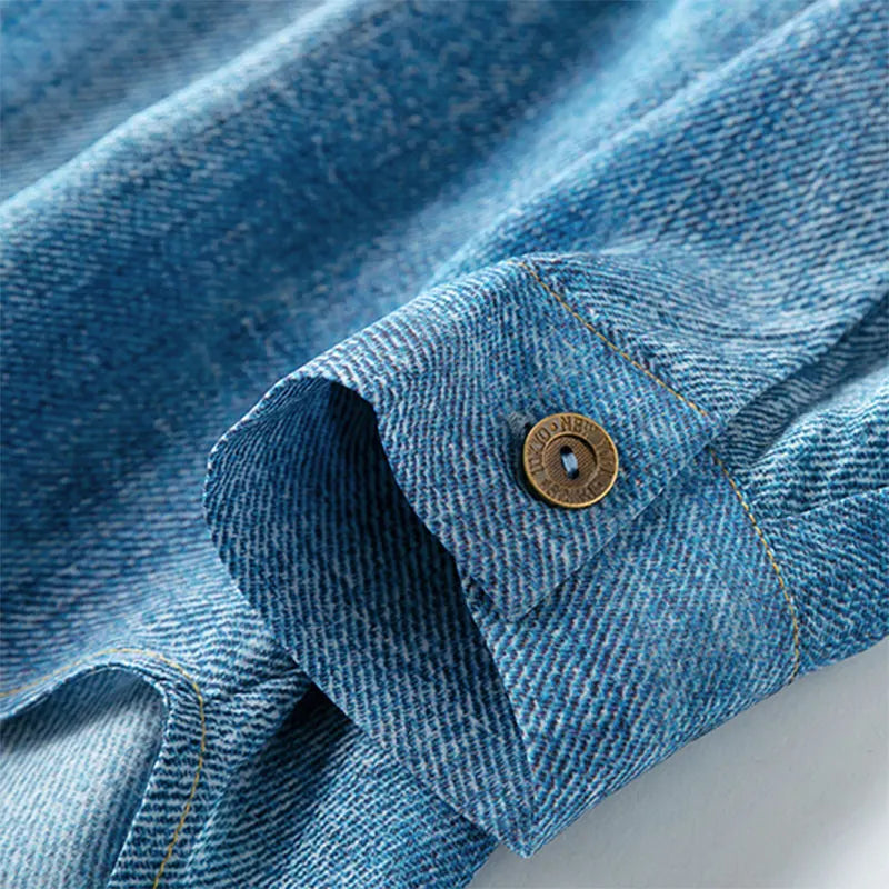 Women Silk Shirt 100% Mulberry Silk Crepe Silk Blue Jeans Printed Long Sleeve Buttons Down Top Blouse Office Lady Work M L MM860