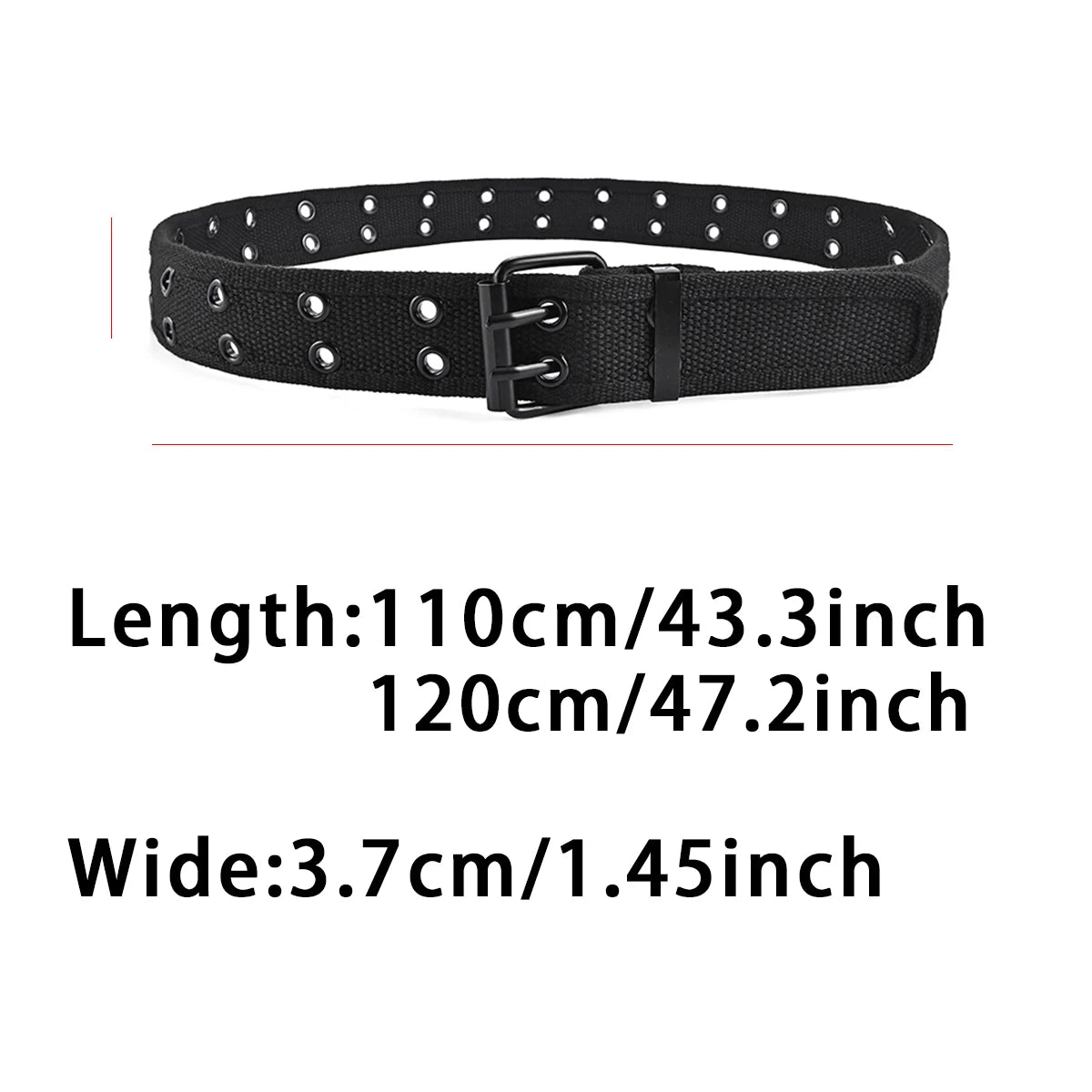 2023New Men's Double Row Needle Buckle Woven Belt Women's Belt Leisure Sports Outdoor Work Belt with Cargo Pants Jeans Belt